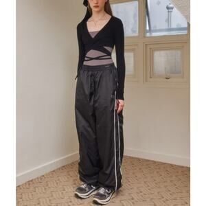 Pehrt Strappy Black Wrap Cardigan - Size OS